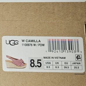 new UGG CAMILLA WEDGE ESPIDRILLE SANDALS PINK SUEDE 8.5